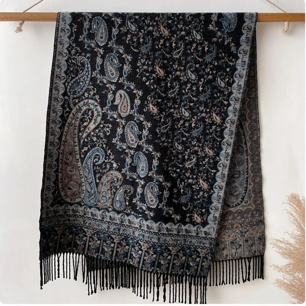 Thick Warm Shawls and Wraps for Women | Scarf for Winter Black Head Scarves